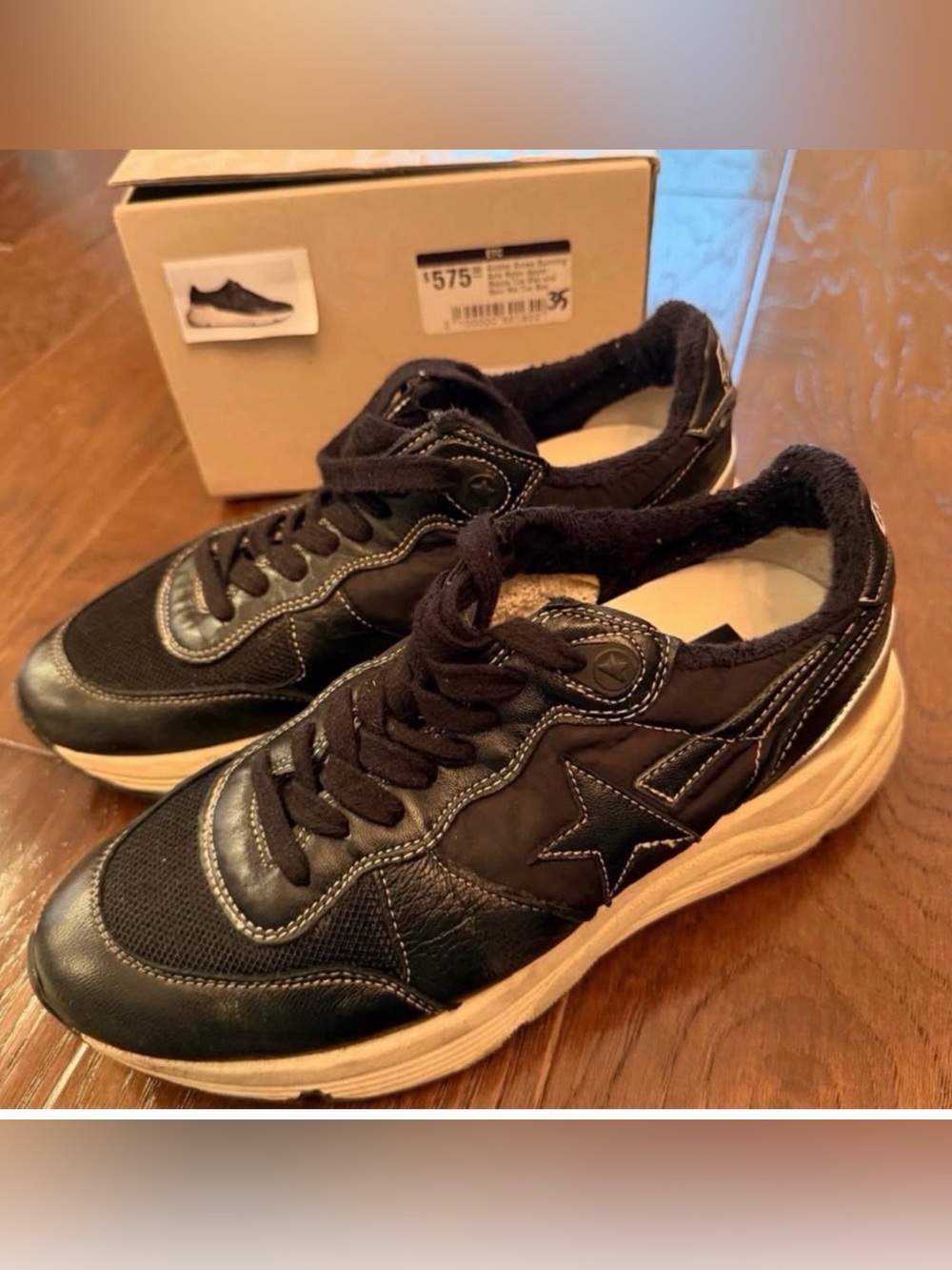 Golden Goose Black and Cream Athletic Shoes